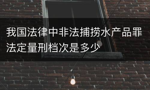 我国法律中非法捕捞水产品罪法定量刑档次是多少