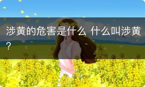 涉黄的危害是什么 什么叫涉黄?
