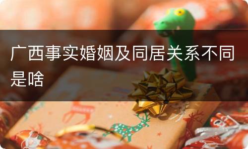 广西事实婚姻及同居关系不同是啥