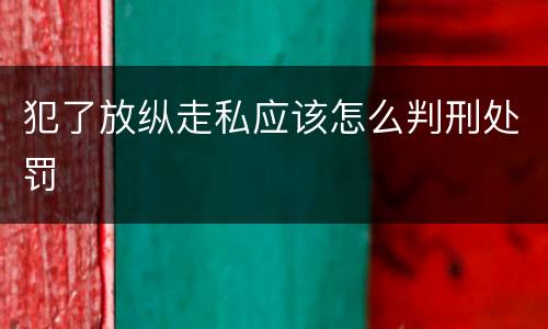 犯了放纵走私应该怎么判刑处罚