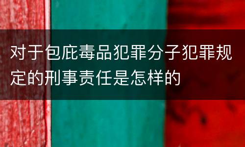 对于包庇毒品犯罪分子犯罪规定的刑事责任是怎样的