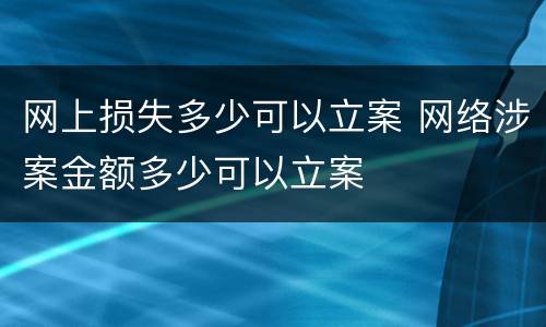 网上损失多少可以立案 网络涉案金额多少可以立案