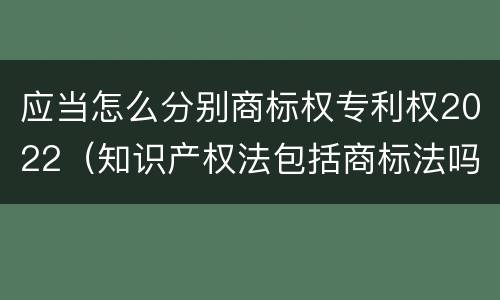 应当怎么分别商标权专利权2022（知识产权法包括商标法吗）