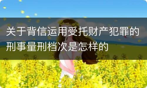 关于背信运用受托财产犯罪的刑事量刑档次是怎样的