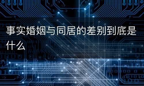 事实婚姻与同居的差别到底是什么