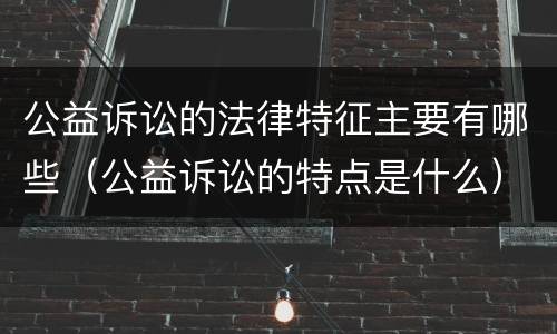 公益诉讼的法律特征主要有哪些（公益诉讼的特点是什么）