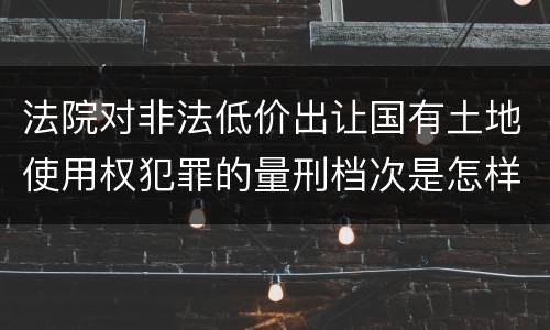法院对非法低价出让国有土地使用权犯罪的量刑档次是怎样的