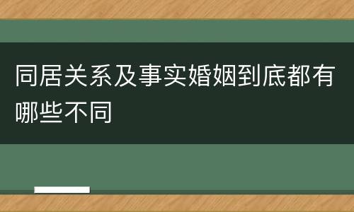 同居关系及事实婚姻到底都有哪些不同
