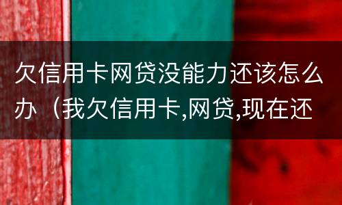 欠信用卡网贷没能力还该怎么办（我欠信用卡,网贷,现在还不上,该怎么办）