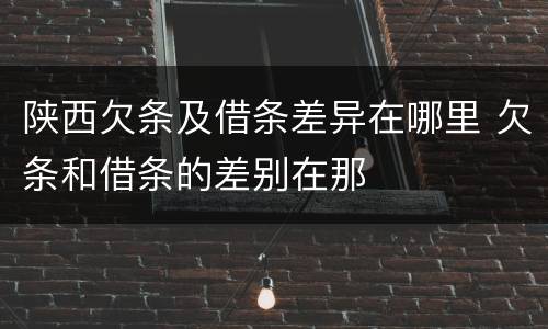 陕西欠条及借条差异在哪里 欠条和借条的差别在那