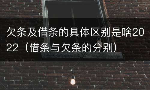 欠条及借条的具体区别是啥2022（借条与欠条的分别）