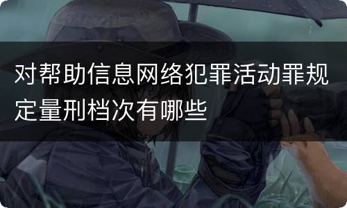 对帮助信息网络犯罪活动罪规定量刑档次有哪些