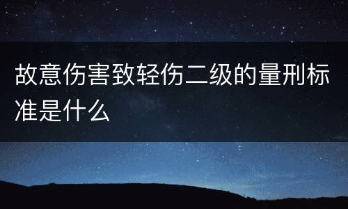 故意伤害致轻伤二级的量刑标准是什么