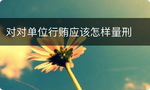 对对单位行贿应该怎样量刑