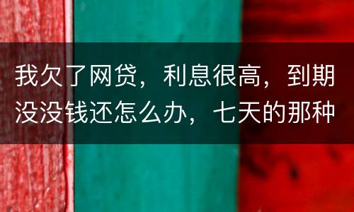 我欠了网贷，利息很高，到期没没钱还怎么办，七天的那种