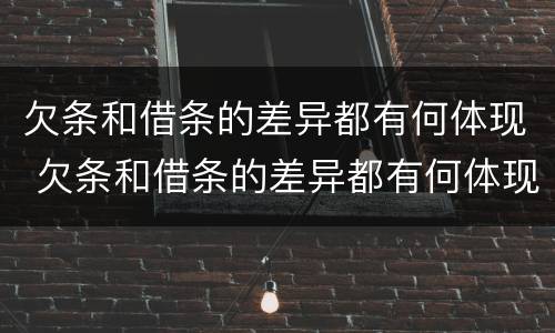 欠条和借条的差异都有何体现 欠条和借条的差异都有何体现法律规定