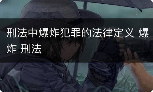 刑法中爆炸犯罪的法律定义 爆炸 刑法