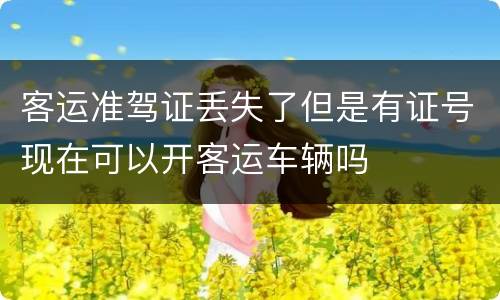 客运准驾证丢失了但是有证号现在可以开客运车辆吗