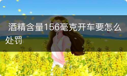  酒精含量156毫克开车要怎么处罚