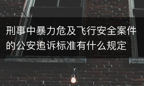 刑事中暴力危及飞行安全案件的公安追诉标准有什么规定
