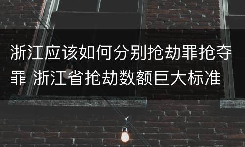 浙江应该如何分别抢劫罪抢夺罪 浙江省抢劫数额巨大标准