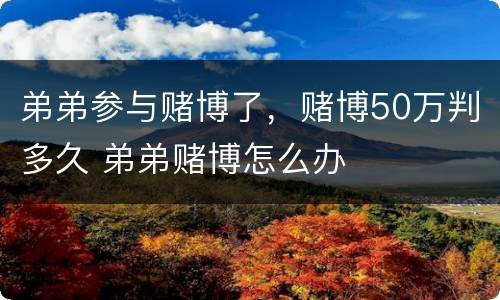 弟弟参与赌博了，赌博50万判多久 弟弟赌博怎么办