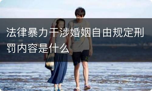 法律暴力干涉婚姻自由规定刑罚内容是什么