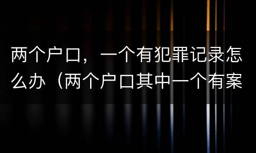 两个户口，一个有犯罪记录怎么办（两个户口其中一个有案底）