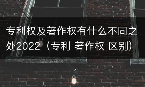 专利权及著作权有什么不同之处2022（专利 著作权 区别）