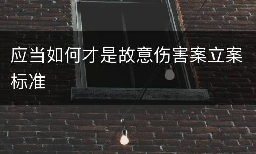 应当如何才是故意伤害案立案标准