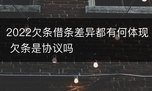 2022欠条借条差异都有何体现 欠条是协议吗