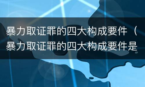 暴力取证罪的四大构成要件（暴力取证罪的四大构成要件是）