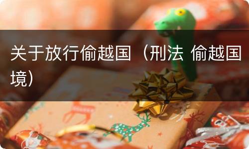 关于放行偷越国（刑法 偷越国境）