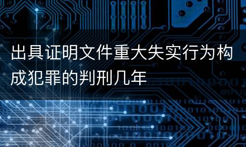 出具证明文件重大失实行为构成犯罪的判刑几年