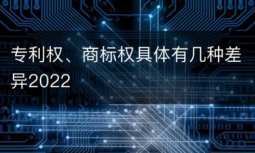 专利权、商标权具体有几种差异2022