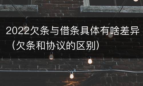 2022欠条与借条具体有啥差异（欠条和协议的区别）