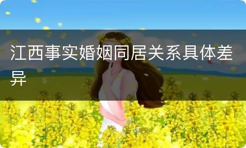 江西事实婚姻同居关系具体差异