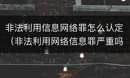 非法利用信息网络罪怎么认定（非法利用网络信息罪严重吗）