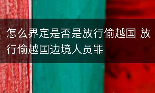 怎么界定是否是放行偷越国 放行偷越国边境人员罪