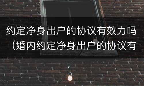 约定净身出户的协议有效力吗（婚内约定净身出户的协议有效吗）