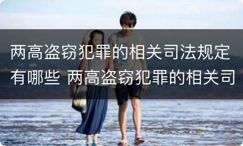 两高盗窃犯罪的相关司法规定有哪些 两高盗窃犯罪的相关司法规定有哪些处罚