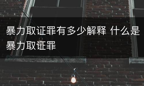 暴力取证罪有多少解释 什么是暴力取证罪