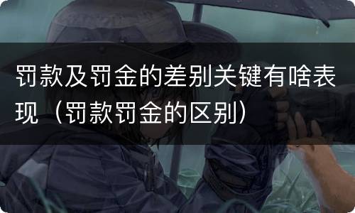 罚款及罚金的差别关键有啥表现（罚款罚金的区别）