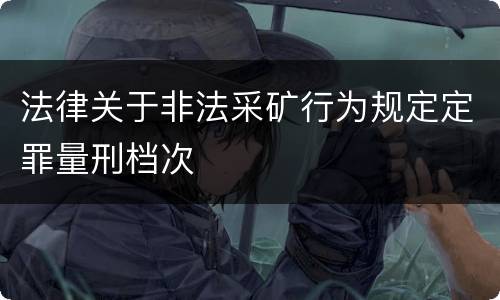 法律关于非法采矿行为规定定罪量刑档次