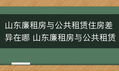 山东廉租房与公共租赁住房差异在哪 山东廉租房与公共租赁住房差异在哪查询