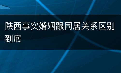 陕西事实婚姻跟同居关系区别到底