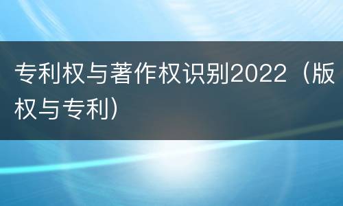 专利权与著作权识别2022（版权与专利）