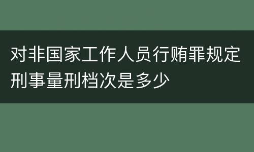 对非国家工作人员行贿罪规定刑事量刑档次是多少