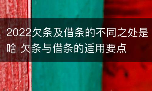 2022欠条及借条的不同之处是啥 欠条与借条的适用要点