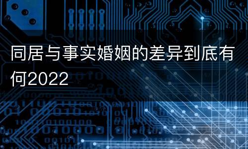 同居与事实婚姻的差异到底有何2022